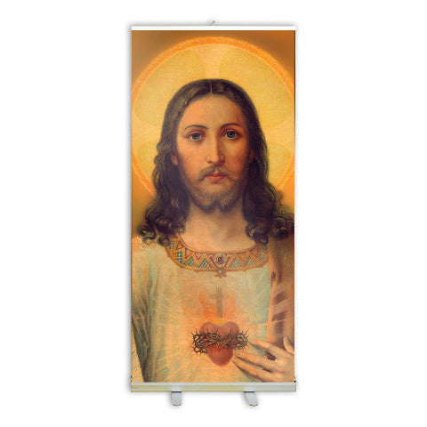 Antique Sacred Heart Banner Stand - 780