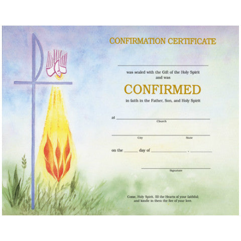 XD 104 Confirmation Certificates | Church Certificates and Forms