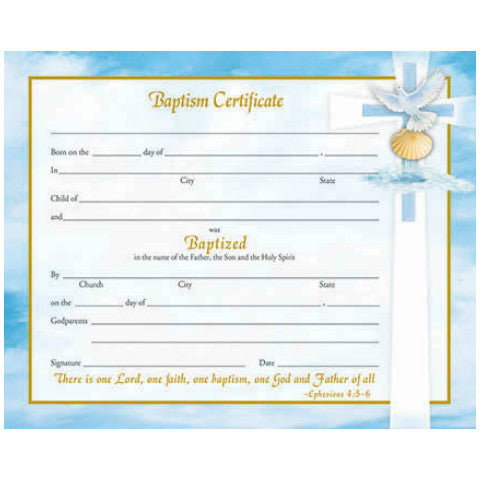 XR 500 Baptismal Certificates