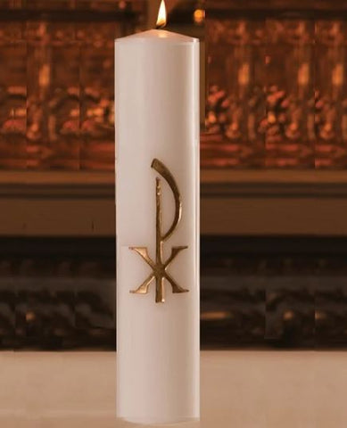 Dadant Christ Candle with Gold Embossed Design