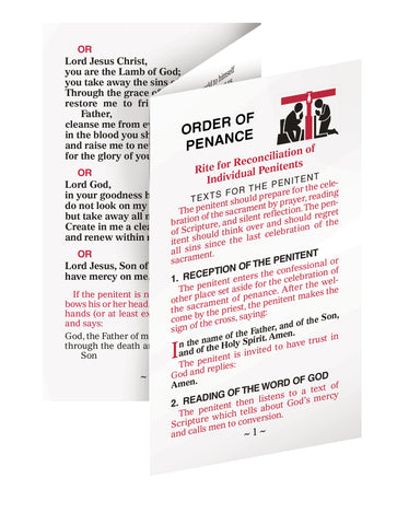 **New** Order of Penance Tri-fold for the Penitents - No. 526/C