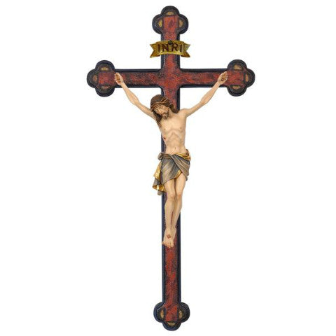 723010 Colored Crucifix Siena Cross Baroque Antique