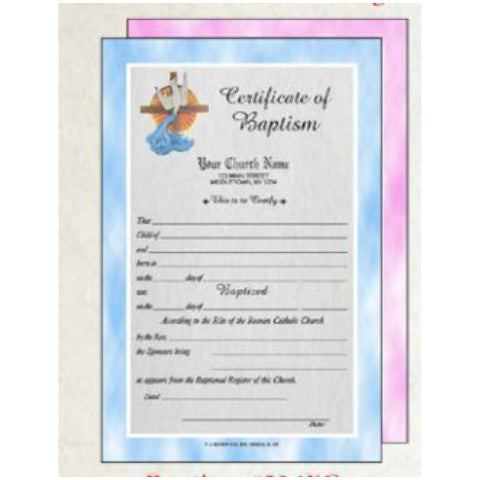 Full Color Baptism Certificates