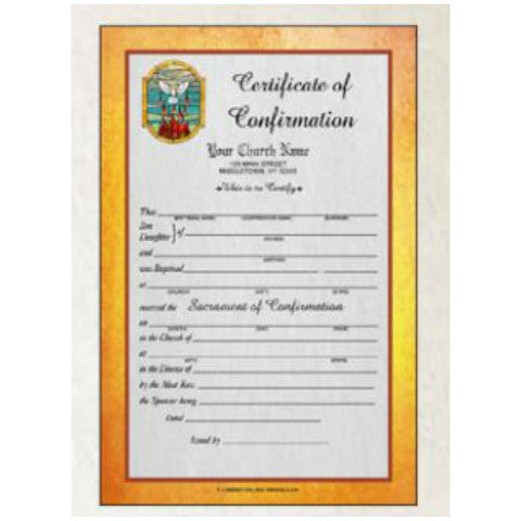 Full Color Confirmation Certificates