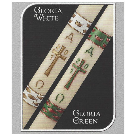 White Gloria Paschal Candle