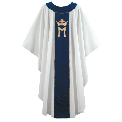White/Blue Marian Chasuble G64239A