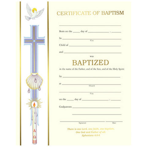 XC 102 Baptismal Certificates