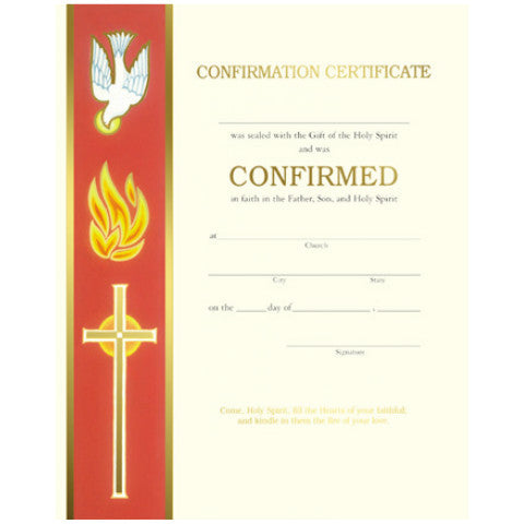 XC 104 Confirmation Certificates