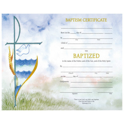 XD 102 Baptismal Certificates