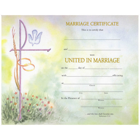 XD 101 Marriage Certificates