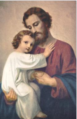 HG369 St Joseph with Child Holy Card with Year of St Joseph Prayer
